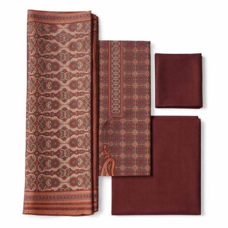 Rust Brown Printed Saree with Solid Blouse Piece – Elegant Daily Wear Ethnic Saree