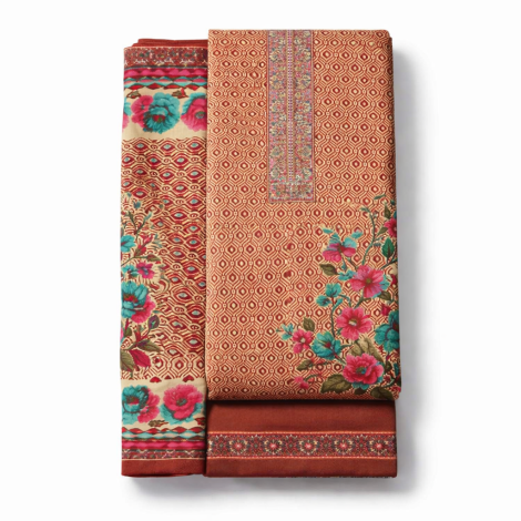 Elegant Floral Printed Women’s Suit Set with Dupatta